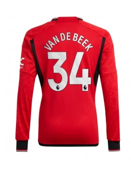 Billige Manchester United Donny van de Beek #34 Hjemmedrakt 2023-24 Langermet